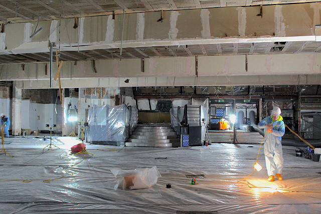 inside former nightclub set up for asbestos removal