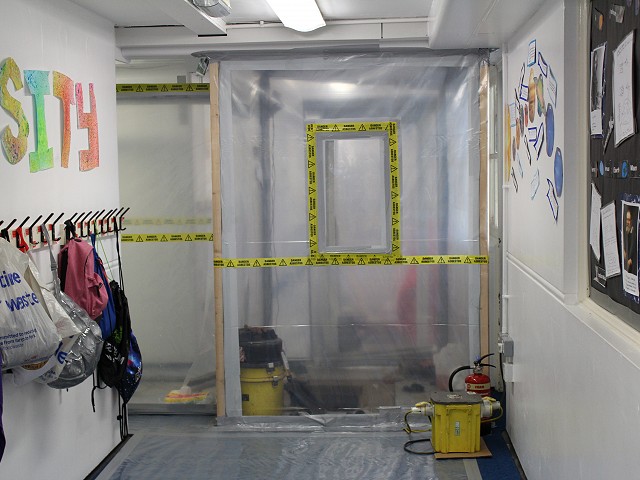 Asbestos removal works at primary school in Sheffield during the school holidays
