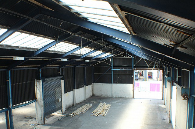 View of warehouse area where asbestos has already been removed